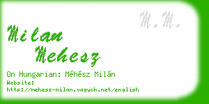 milan mehesz business card